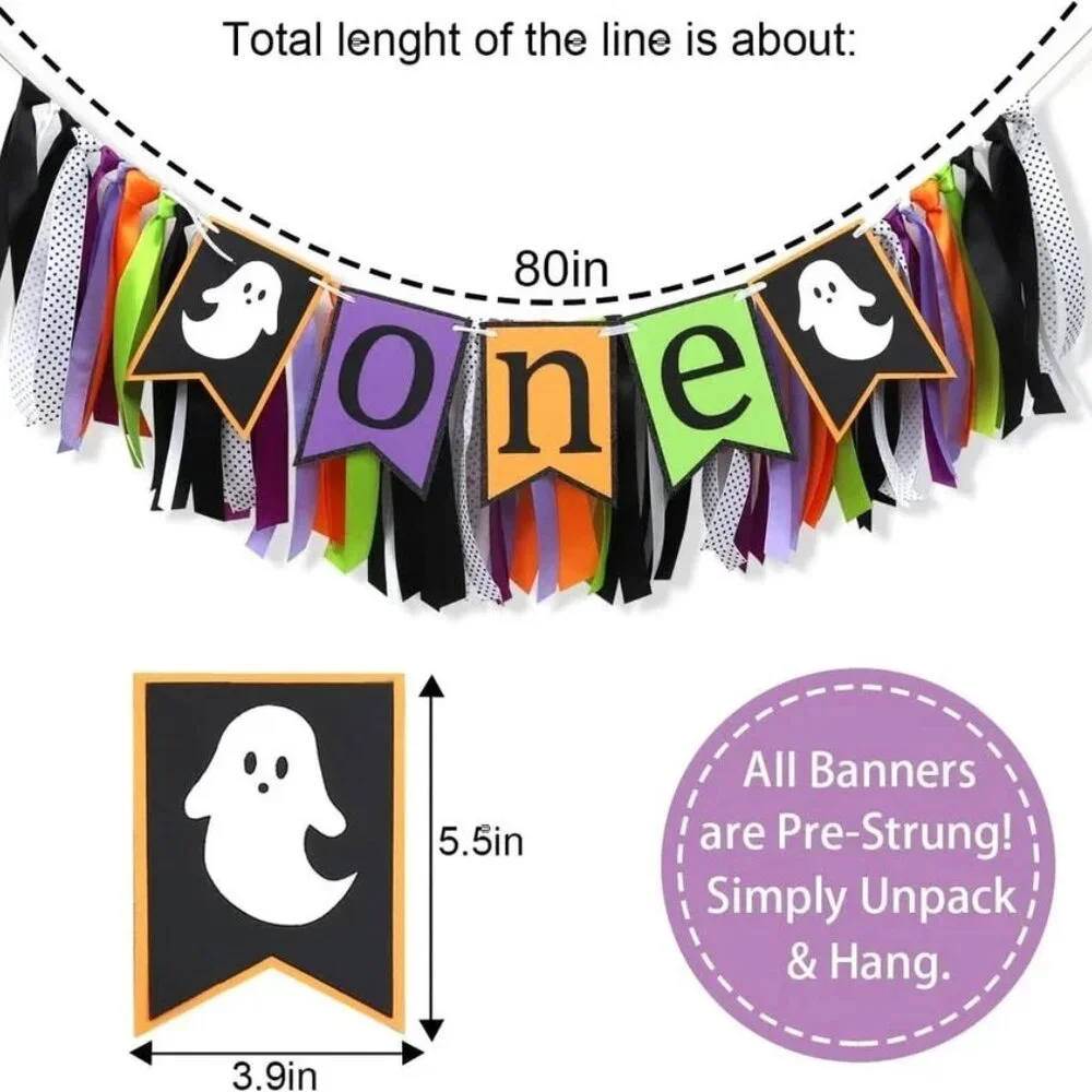 NWT-Spooky 1st Birthday banner- Halloween